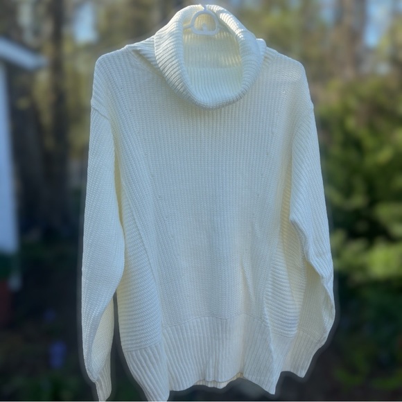 Women's Fall Winter Long Sleeve Oversized Knit High Turtleneck Sweater Small - Picture 4 of 7